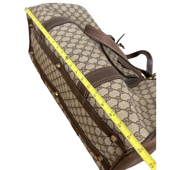 Gucci Vintage GG Supreme Boston Duffle Bag Brown Monogram Weekender Travel Bag - Picture 16 of 16